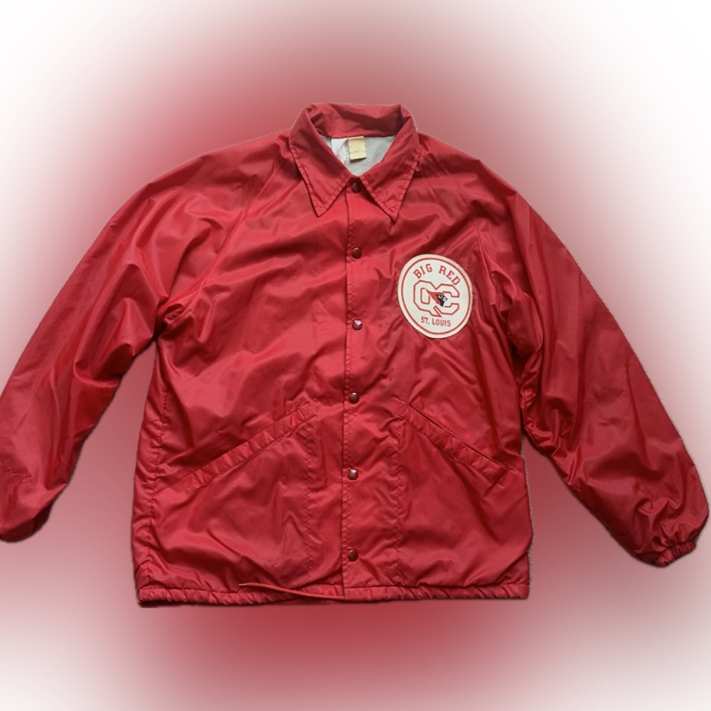 St Louis Football Cardinal's " Big Red Quarterback Club" red nylon jacket, Med
